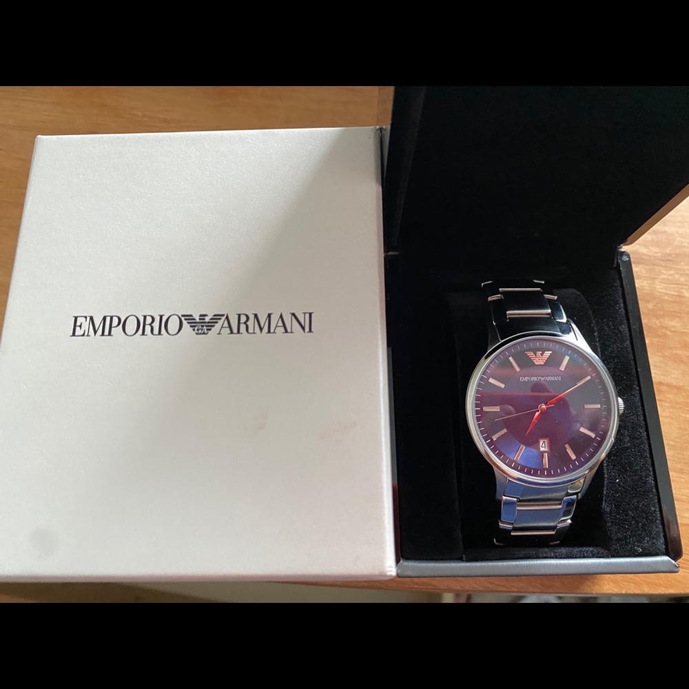Emporio Armani Stainless Steel Blue Face watch